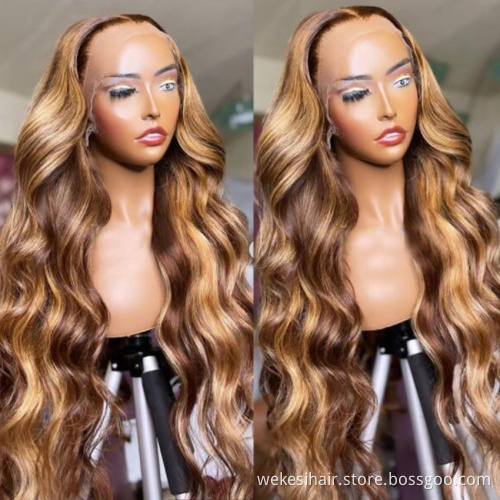Transparent HD Lace Frontal Wig,613 Blonde Highlight Deep Curly Lace Front Wig,Cuticle Aligned Brazilian Virgin Human Hair Wigs